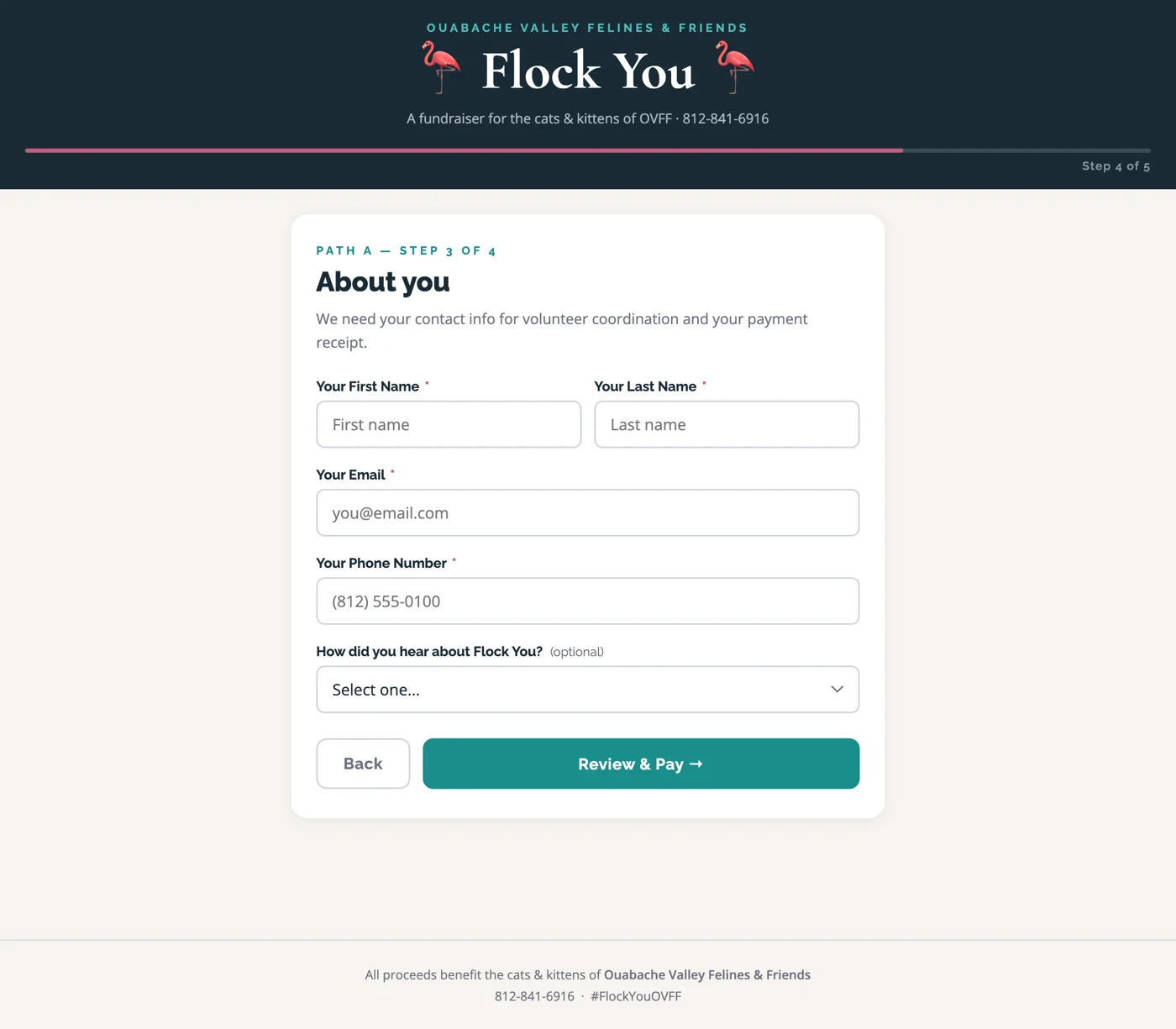 Order form step 3: buyer contact details