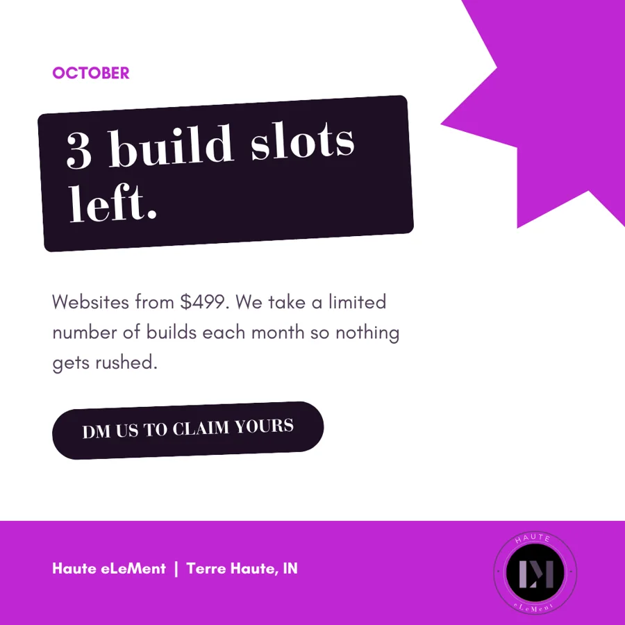Post: 3 build slots left, websites from $499