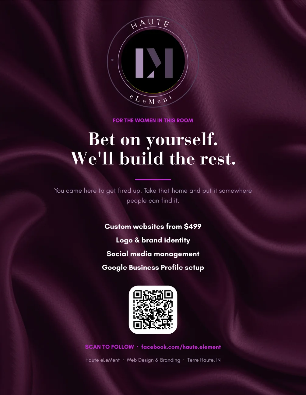 Full-page print ad: Bet on yourself. We'll build the rest. Custom websites from $499