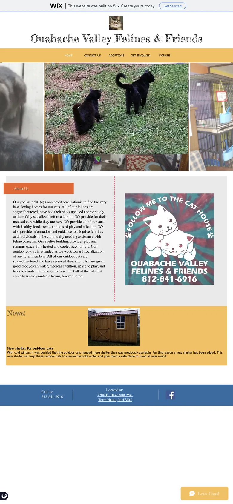 Old OVFF site on a phone: the desktop layout shrunk to fit, with tiny text