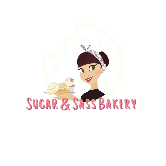 Sugar and Sass Bakery primary logo