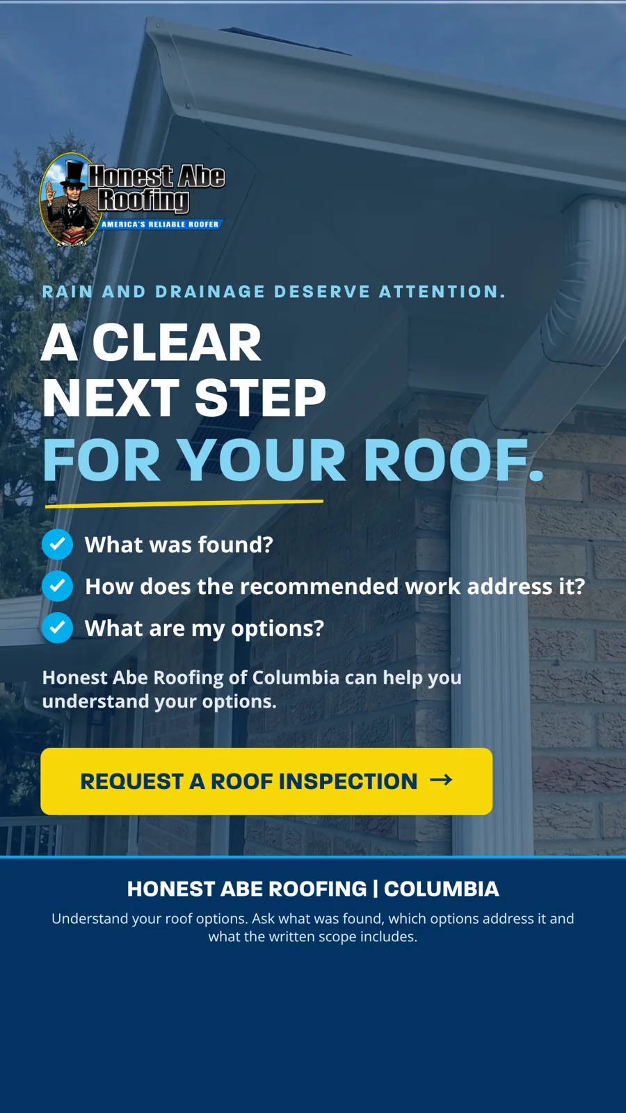 Roof Questions Instagram story for Columbia